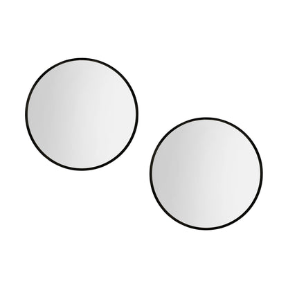 Embellir 2 Wall Mirror Makeup 50cm Home Decor Framed Mirrors Bathroom Round Black-Health &amp; Beauty &gt; Makeup &gt; Makeup Mirrors-PEROZ Accessories
