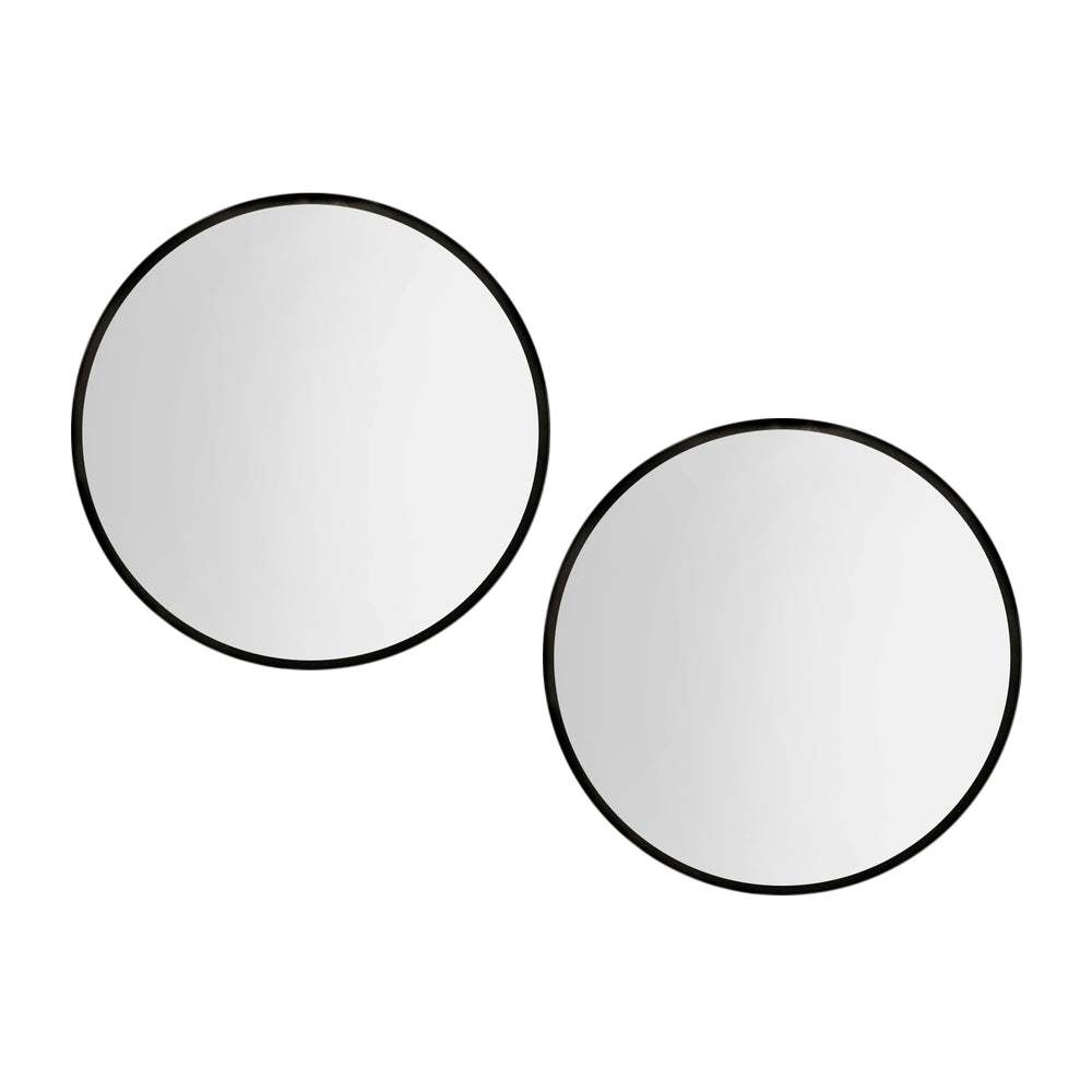 Embellir 2 Wall Mirror Makeup 70cm Home Decor Framed Mirrors Bathroom Round Black-Health &amp; Beauty &gt; Makeup &gt; Makeup Mirrors-PEROZ Accessories