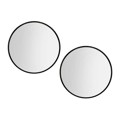 Embellir 2 Wall Mirror Makeup 70cm Home Decor Framed Mirrors Bathroom Round Black-Health &amp; Beauty &gt; Makeup &gt; Makeup Mirrors-PEROZ Accessories