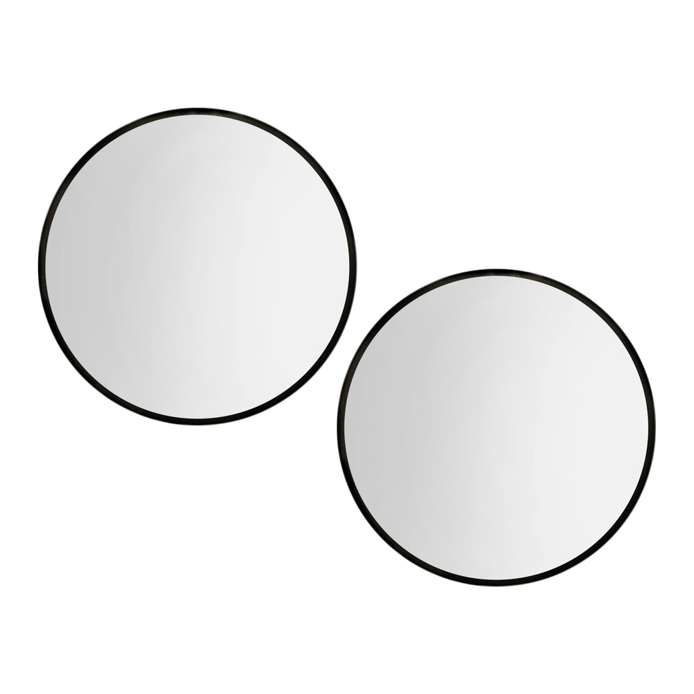 Embellir 2 Wall Mirror Makeup 80cm Home Decor Framed Mirrors Bathroom Round Black-Health &amp; Beauty &gt; Makeup &gt; Makeup Mirrors-PEROZ Accessories