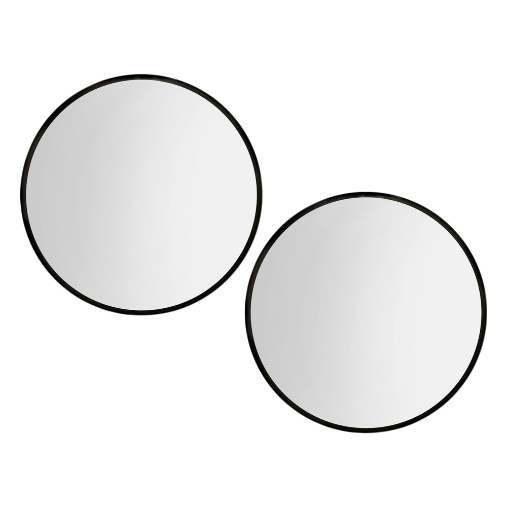 Embellir 2 Wall Mirror Makeup 90cm Home Decor Framed Mirrors Bathroom Round Black-Health &amp; Beauty &gt; Makeup &gt; Makeup Mirrors-PEROZ Accessories