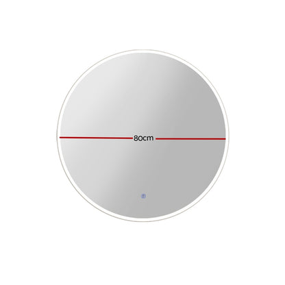 Embellir 2 Wall Mirror 80cm with Led light Makeup Home Decor Bathroom Round Vanity-Health &amp; Beauty &gt; Makeup &gt; Makeup Mirrors-PEROZ Accessories