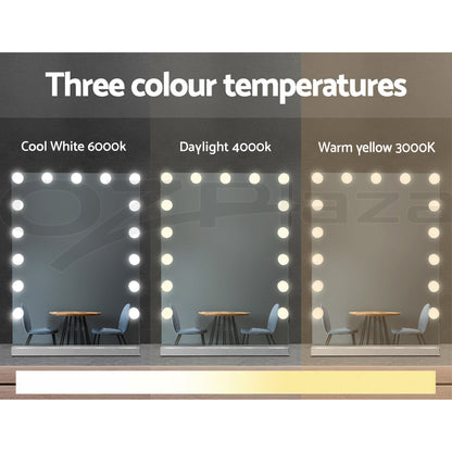 Embellir Makeup Mirror 43x61cm Hollywood Vanity with LED Light Tabletop Wall-Makeup Mirrors-PEROZ Accessories