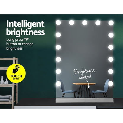 Embellir Makeup Mirror 43x61cm Hollywood Vanity with LED Light Tabletop Wall-Makeup Mirrors-PEROZ Accessories