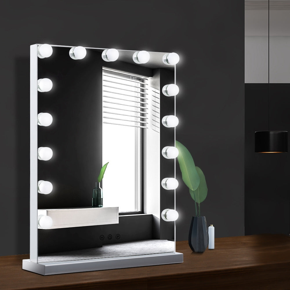Embellir Makeup Mirror 43x61cm Hollywood Vanity with LED Light Tabletop Wall-Makeup Mirrors-PEROZ Accessories