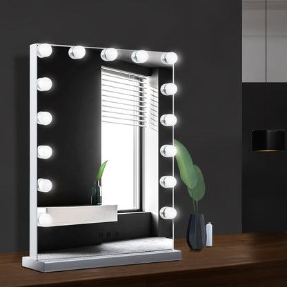 Embellir Makeup Mirror 43x61cm Hollywood Vanity with LED Light Tabletop Wall-Makeup Mirrors-PEROZ Accessories