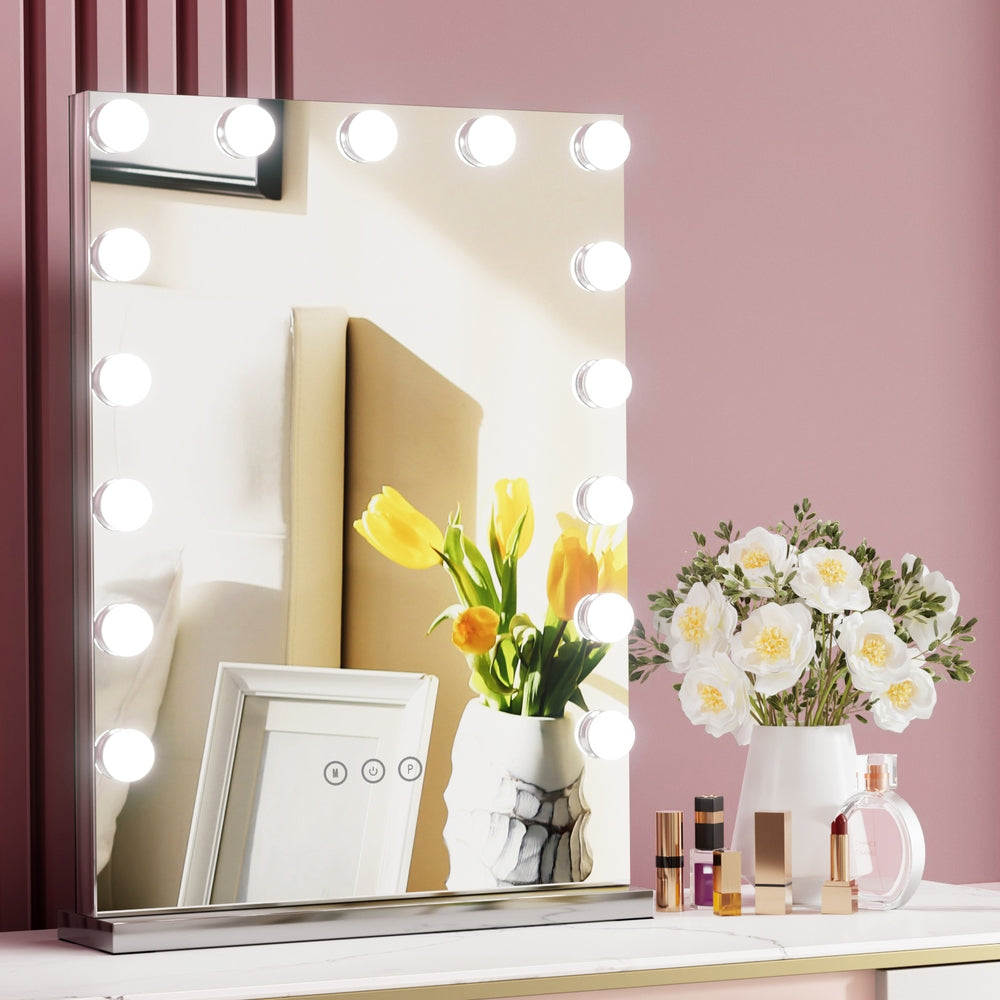 Embellir Makeup Mirror 43x61cm Hollywood Vanity with LED Light Tabletop Wall-Makeup Mirrors-PEROZ Accessories