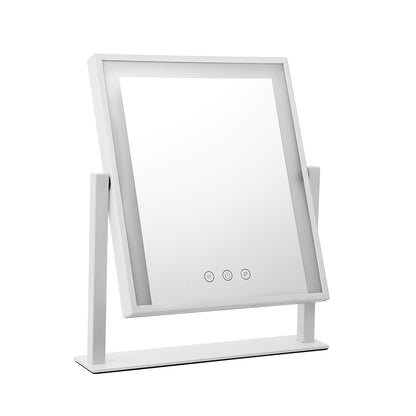 Embellir Makeup Mirror 30x40cm Hollywood Vanity with LED Light Rotation White-Makeup Mirrors-PEROZ Accessories