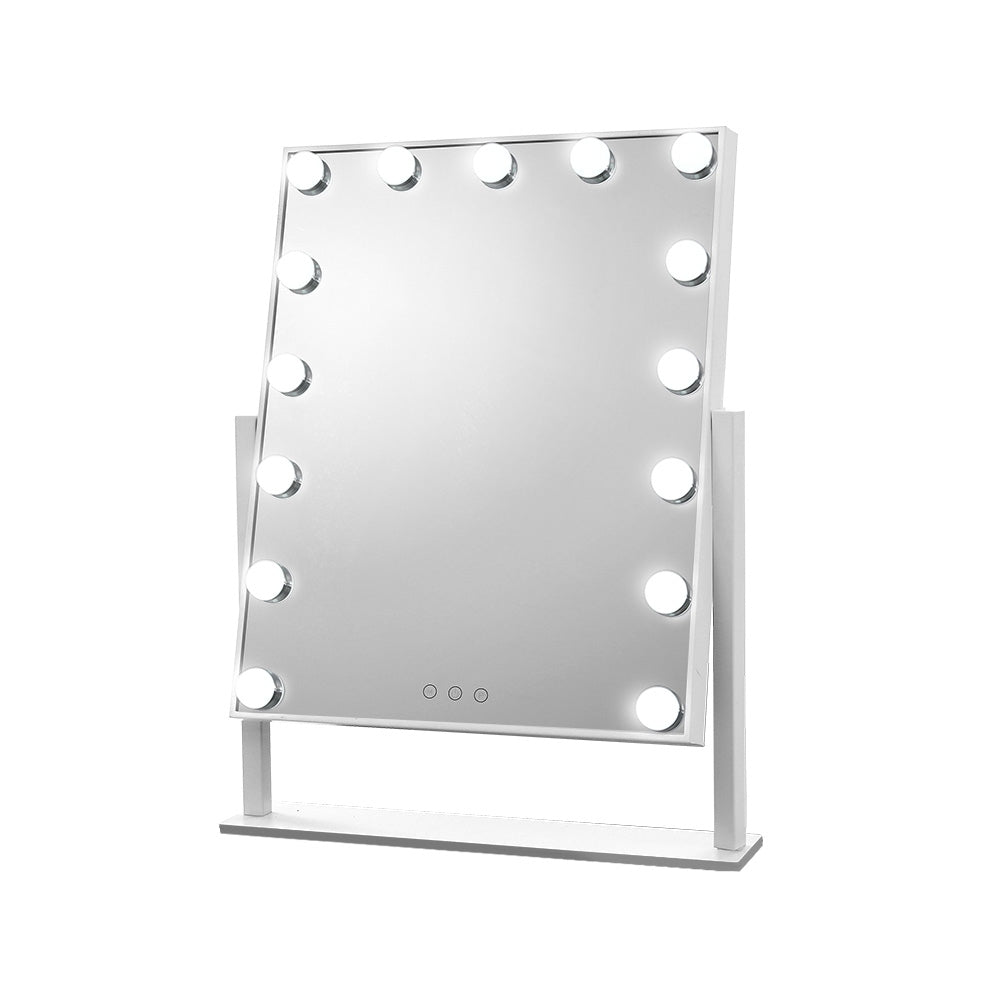 Embellir Makeup Mirror 40x50cm Hollywood Vanity with LED Light Rotation Tabletop-Makeup Mirrors-PEROZ Accessories