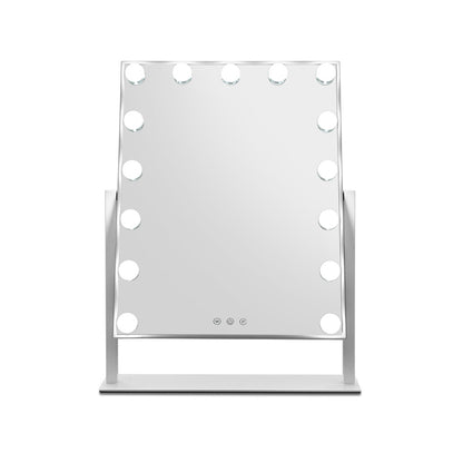 Embellir Makeup Mirror 40x50cm Hollywood Vanity with LED Light Rotation Tabletop-Makeup Mirrors-PEROZ Accessories