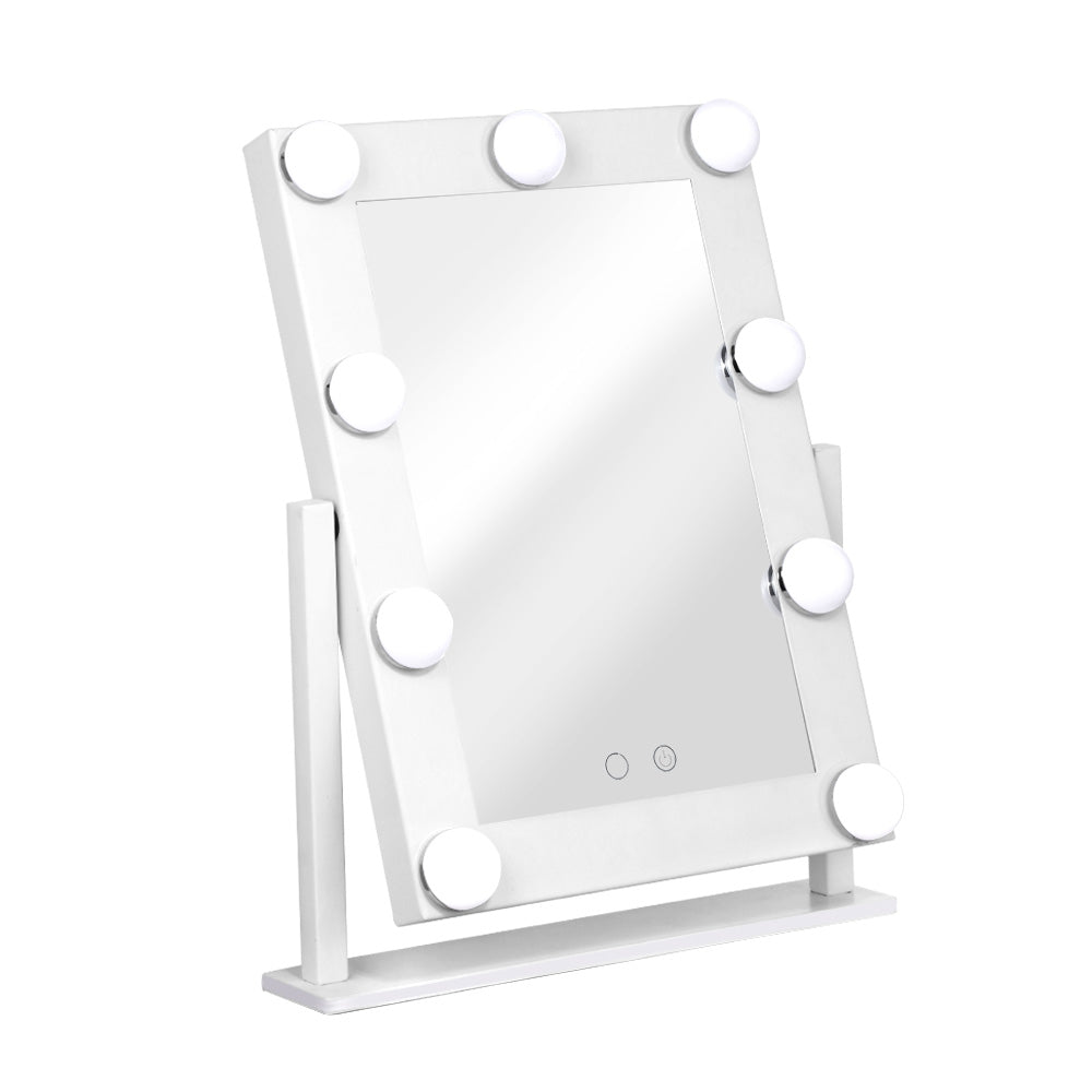 Embellir Makeup Mirror 30x38cm Hollywood Vanity with LED Light Rotation Tabletop-Makeup Mirrors-PEROZ Accessories
