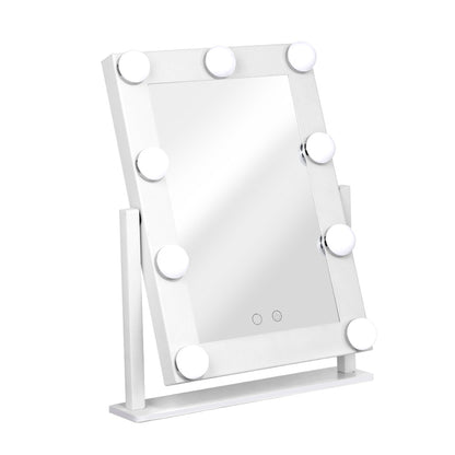 Embellir Makeup Mirror 30x38cm Hollywood Vanity with LED Light Rotation Tabletop-Makeup Mirrors-PEROZ Accessories