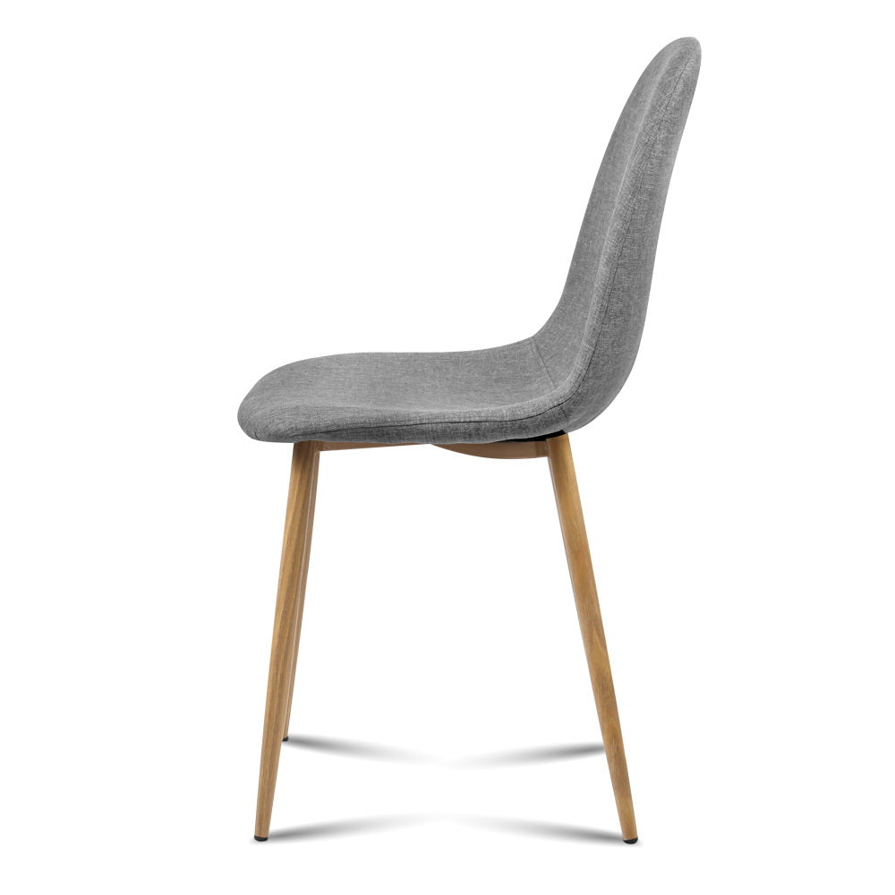 Artiss Dining Chairs Set of 4 Linen Curved Slope Grey-Dining Chairs-PEROZ Accessories