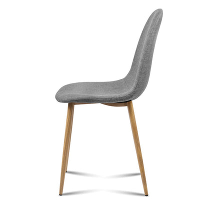 Artiss Dining Chairs Set of 4 Linen Curved Slope Grey-Dining Chairs-PEROZ Accessories