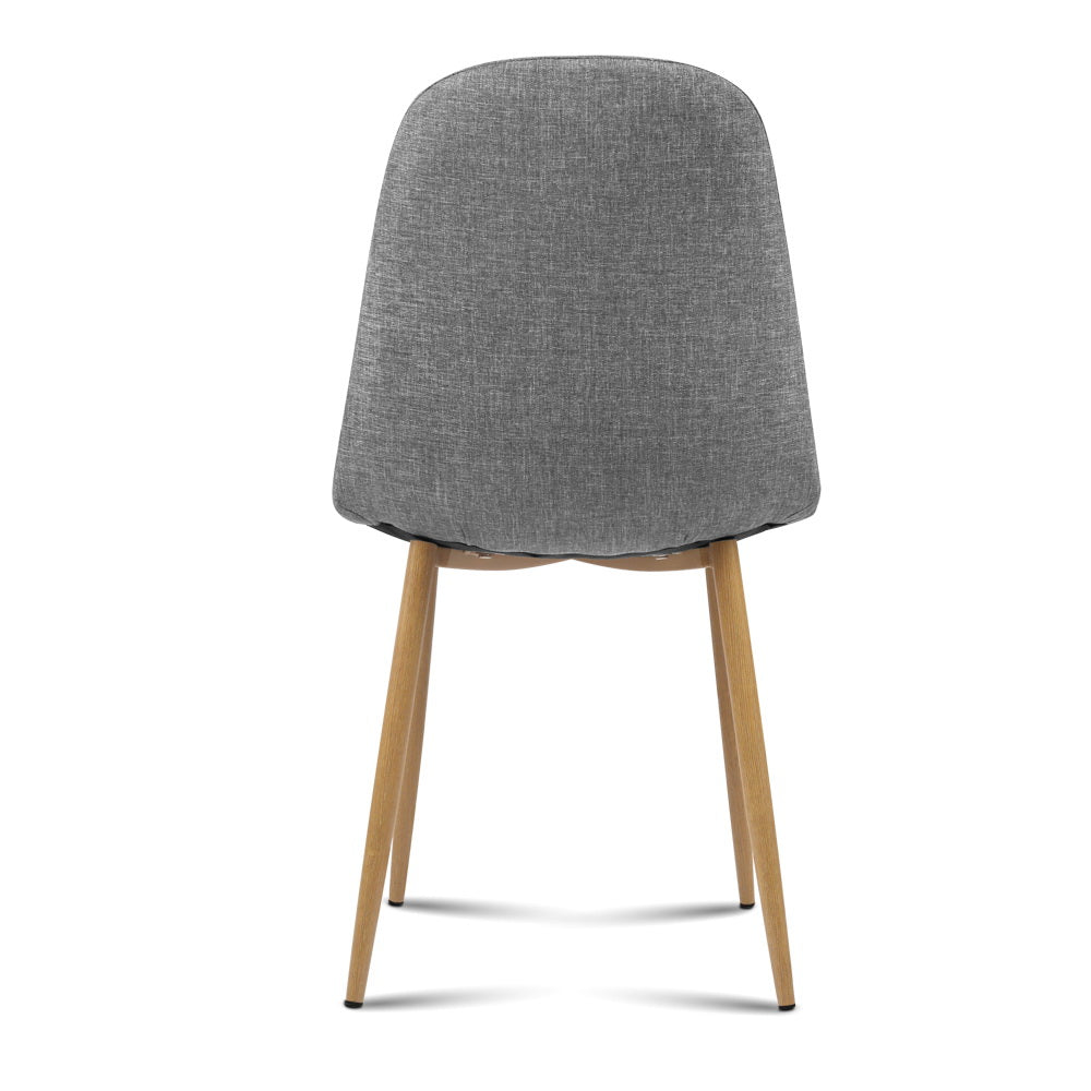 Artiss Dining Chairs Set of 4 Linen Curved Slope Grey-Dining Chairs-PEROZ Accessories
