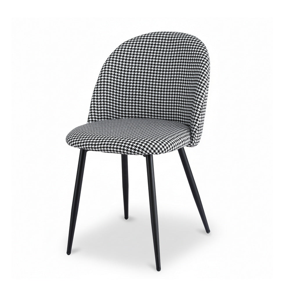 Artiss Dining Chairs Set of 2 Linen Solid Curved Houndstooth-Furniture &gt; Dining &gt; Kitchen &amp; Dining Chairs-PEROZ Accessories