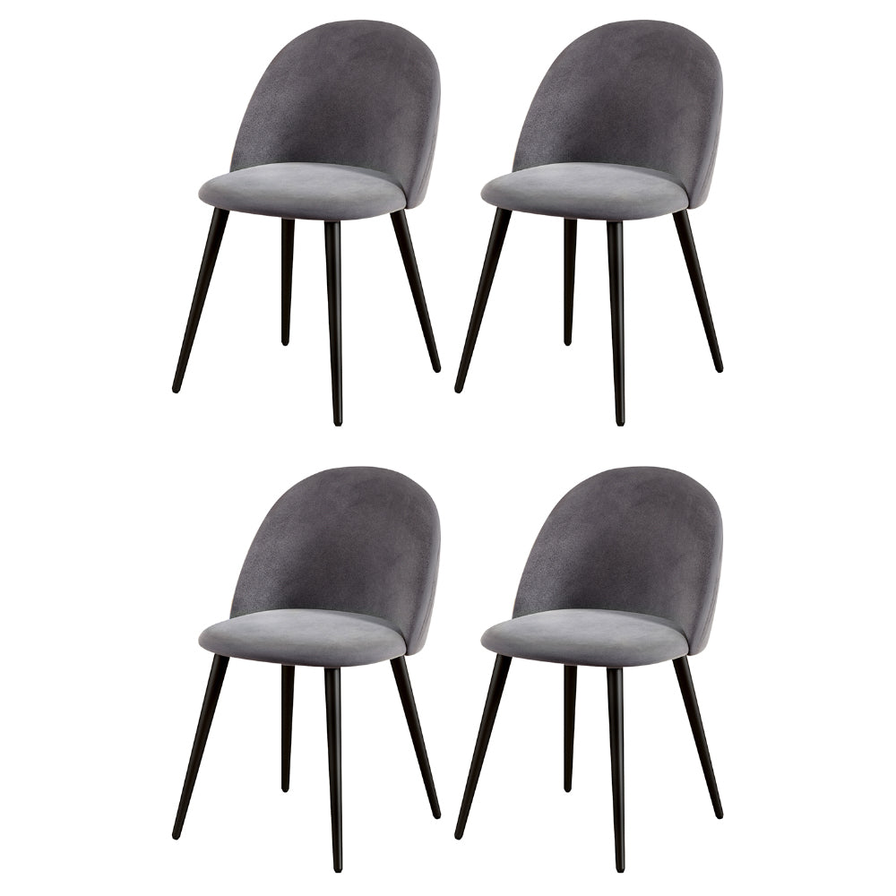 Artiss Dining Chairs Set of 4 Velvet Solid Curved Dark Grey-Furniture &gt; Dining &gt; Kitchen &amp; Dining Chairs-PEROZ Accessories