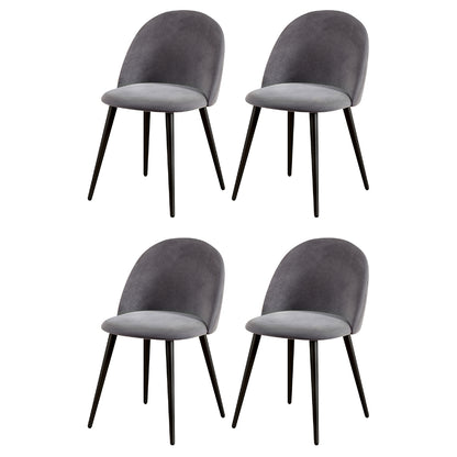 Artiss Dining Chairs Set of 4 Velvet Solid Curved Dark Grey-Furniture &gt; Dining &gt; Kitchen &amp; Dining Chairs-PEROZ Accessories