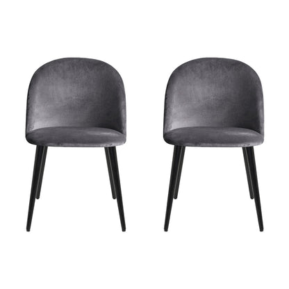 Artiss Dining Chairs Set of 4 Velvet Solid Curved Dark Grey-Furniture &gt; Dining &gt; Kitchen &amp; Dining Chairs-PEROZ Accessories
