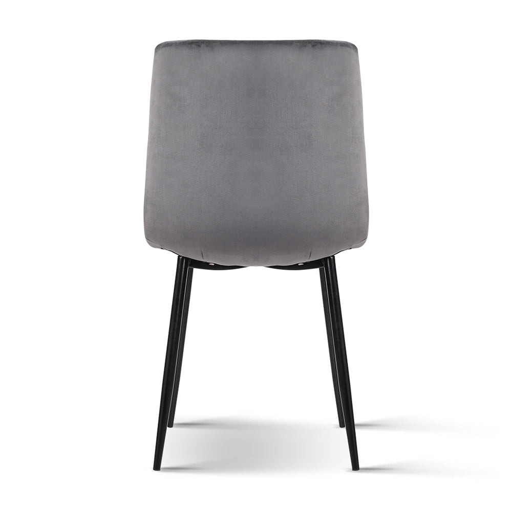 Artiss Dining Chairs Set of 4 Velvet Horizontal Slope Grey-Dining Sets-PEROZ Accessories
