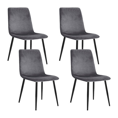 Artiss Dining Chairs Set of 4 Velvet Horizontal Slope Grey-Dining Sets-PEROZ Accessories