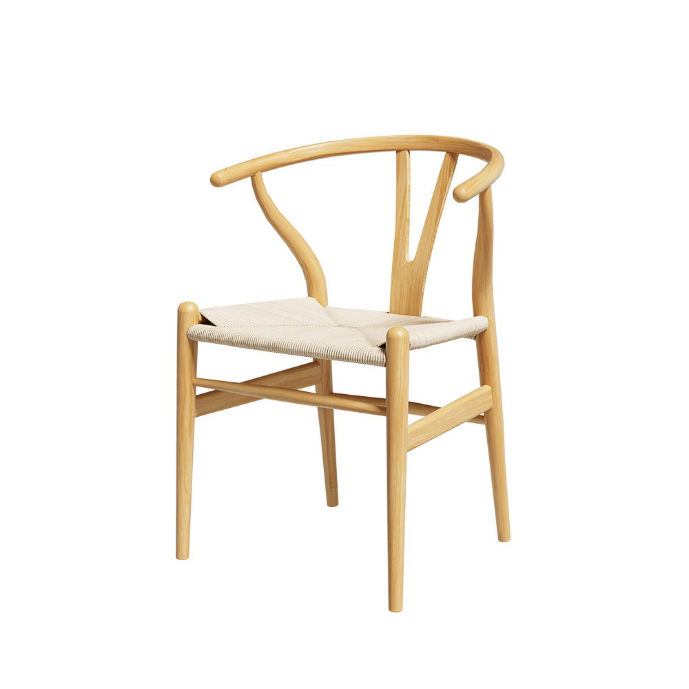 Artiss Dining Chair Wooden Rattan Seat Wishbone Back-Furniture &gt; Dining-PEROZ Accessories