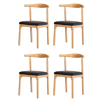 Artiss 4x Dining Chairs Rubber Wood Leather Seat Black-Furniture &gt; Dining &gt; Kitchen &amp; Dining Chairs-PEROZ Accessories
