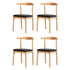 Artiss 4x Dining Chairs Rubber Wood Leather Seat Black-Furniture > Dining > Kitchen & Dining Chairs-PEROZ Accessories