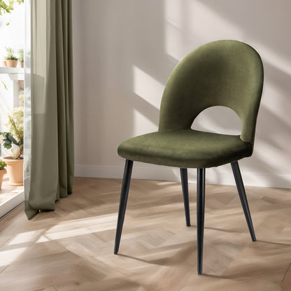 Artiss Dining Chairs Set of 2 Velvet Hollow Green-Furniture &gt; Dining-PEROZ Accessories