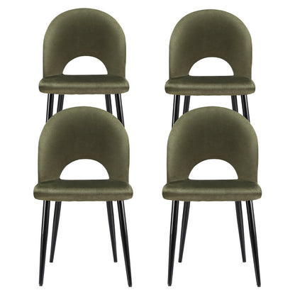 Artiss Dining Chairs Set of 4 Velvet Hollow Green-Furniture &gt; Dining &gt; Kitchen &amp; Dining Chairs-PEROZ Accessories