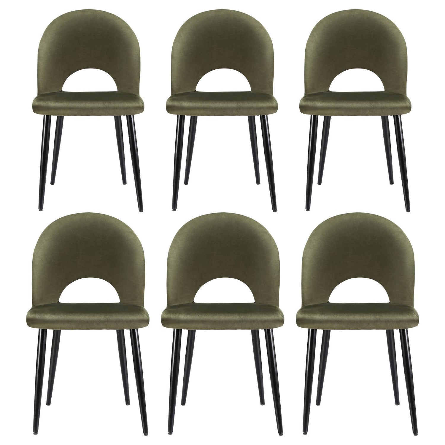 Artiss Dining Chairs Set of 6 Velvet Hollow Green
