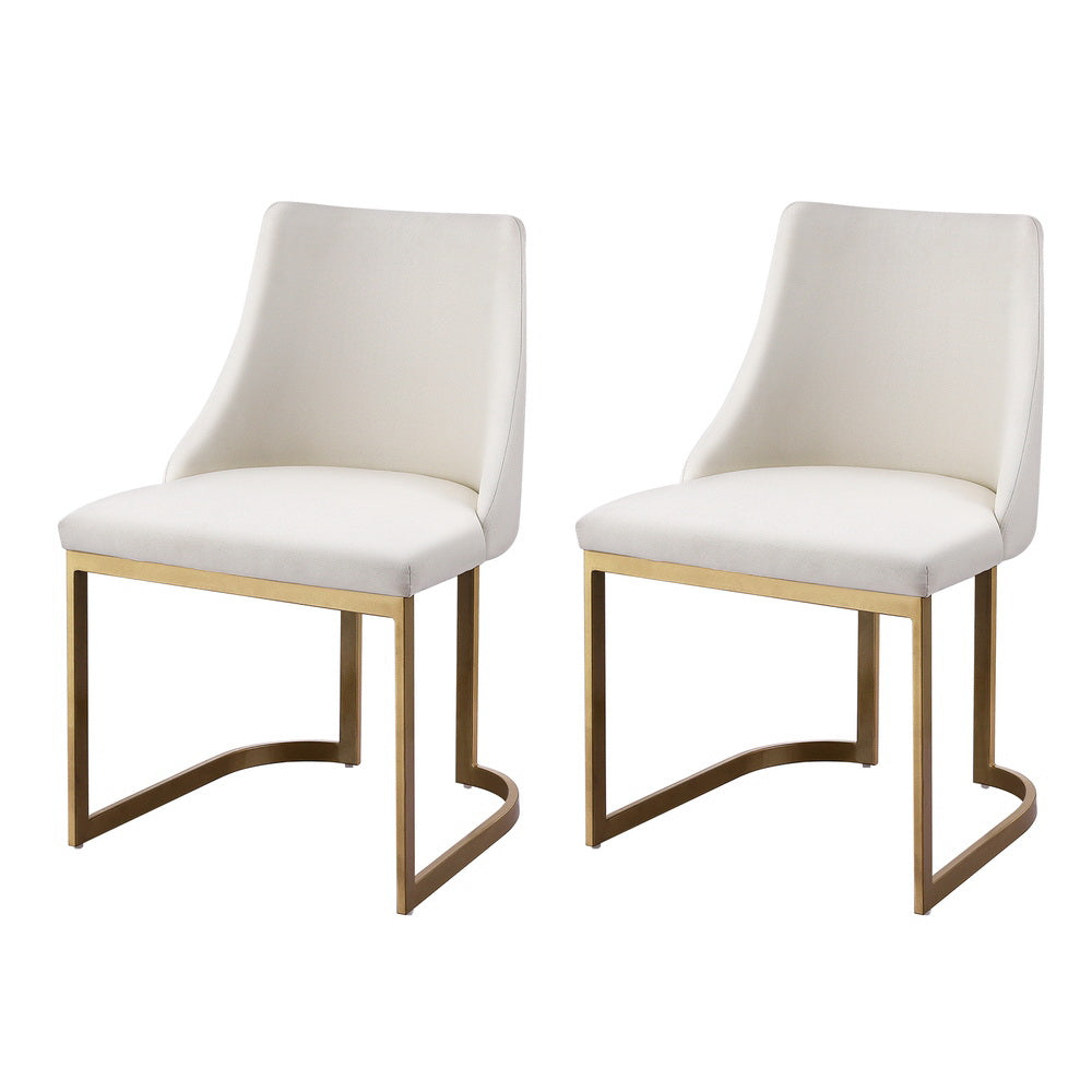 Artiss Dining Chairs Set of 2 Linen Fabric Frame Beige-Furniture &gt; Dining-PEROZ Accessories