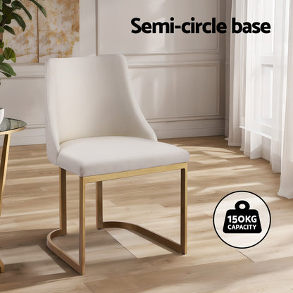 Artiss Dining Chairs Set of 2 Linen Fabric Frame Beige-Furniture &gt; Dining-PEROZ Accessories