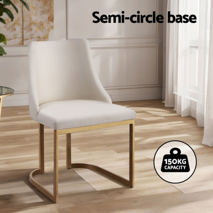 Artiss Dining Chairs Set of 4 Linen Fabric Frame Beige-Furniture &gt; Dining &gt; Kitchen &amp; Dining Chairs-PEROZ Accessories