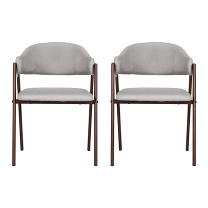 Artiss Dining Chairs Grey Linen Fabric Set Of 2 Nadi-Furniture &gt; Bar Stools &amp; Chairs-PEROZ Accessories