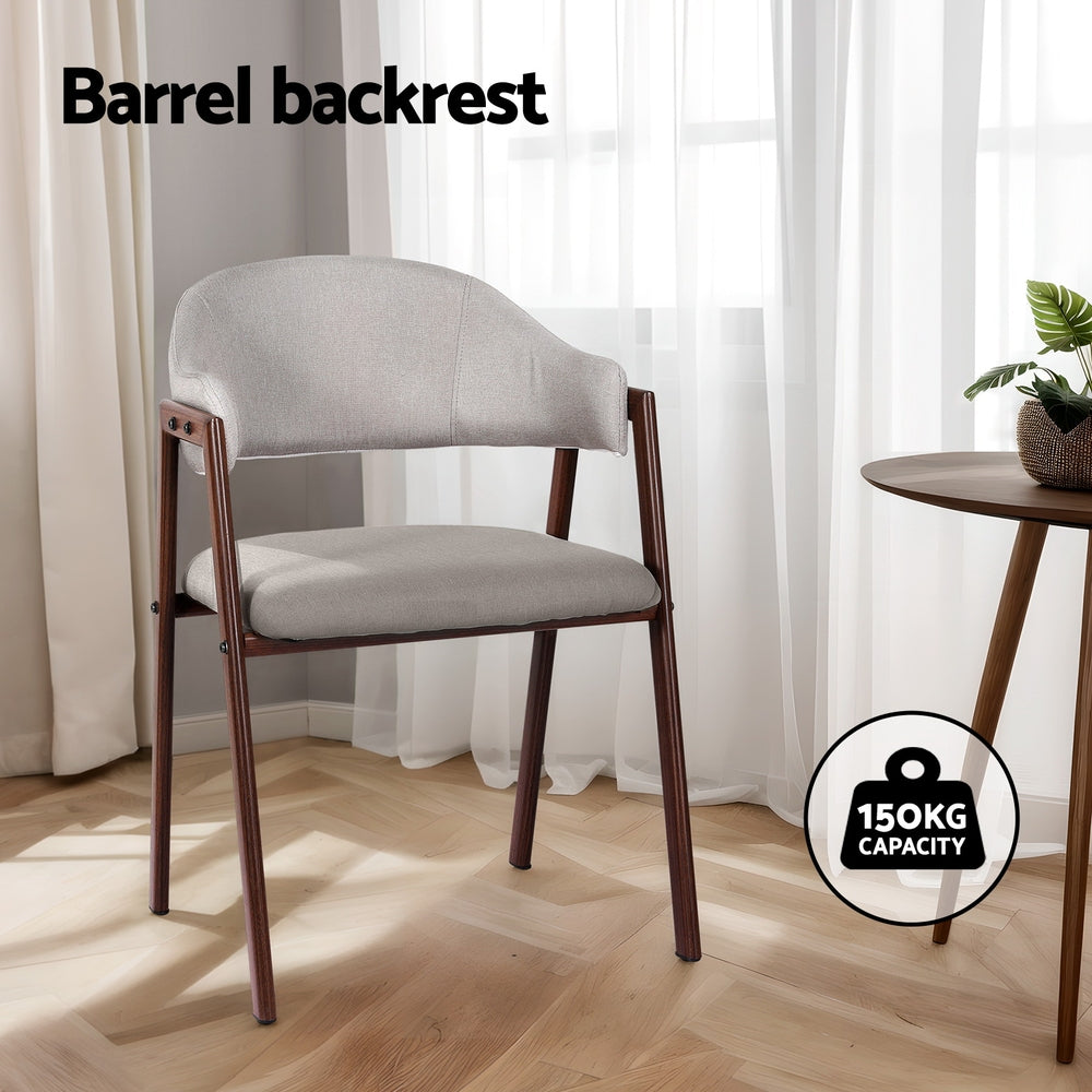 Artiss Dining Chairs Grey Linen Fabric Set Of 2 Nadi-Furniture &gt; Bar Stools &amp; Chairs-PEROZ Accessories