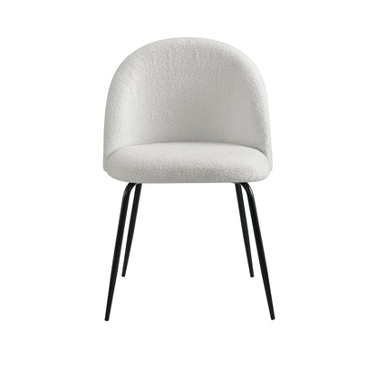 Artiss Dining Chairs Set of 2 Sherpa Boucle White-Armchairs-PEROZ Accessories