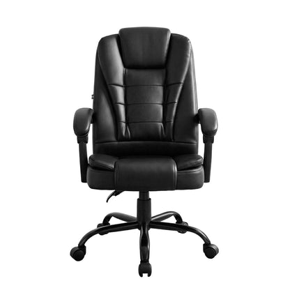 Artiss Massage Office Chair Executive Computer Gaming Chairs Black PU Leather-Furniture > Office-PEROZ Accessories