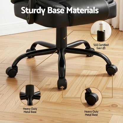 Artiss Massage Office Chair Executive Computer Gaming Chairs Black PU Leather-Furniture > Office-PEROZ Accessories