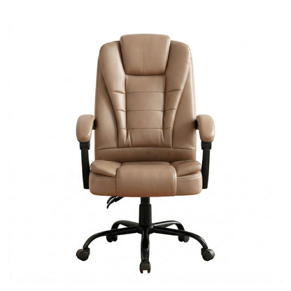 Artiss Massage Office Chair Executive Computer Gaming Chairs Brown PU Leather Espresso-Furniture > Office-PEROZ Accessories
