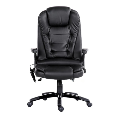 Artiss 8 Point Massage Office Chair Heated Seat Recliner PU Black-Furniture > Office-PEROZ Accessories