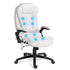 Artiss 8 Point Massage Office Chair Heated Seat Recliner PU White-Furniture > Office-PEROZ Accessories