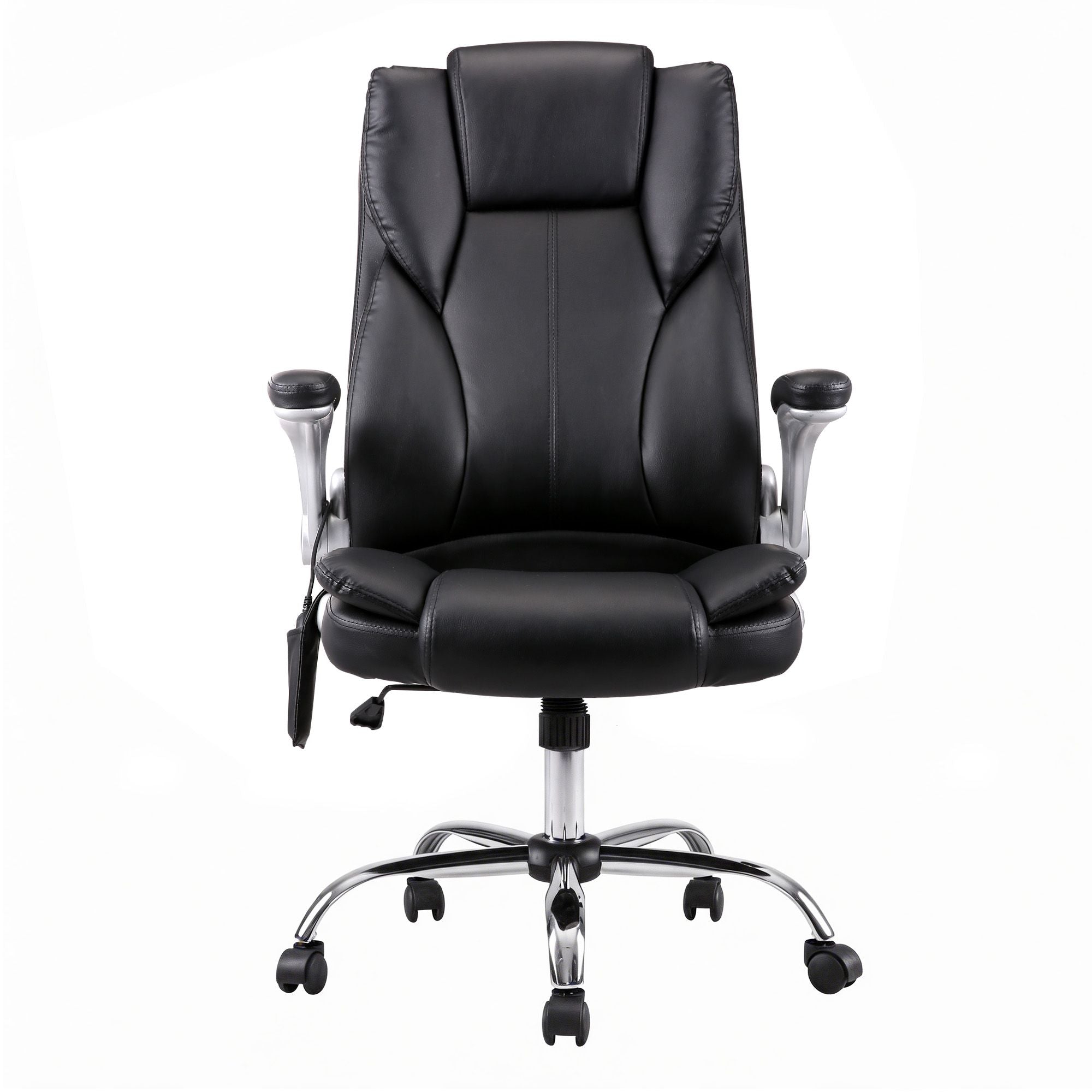 Artiss 8 Point Massage Office Chair PU Leather Black-Furniture > Office-PEROZ Accessories