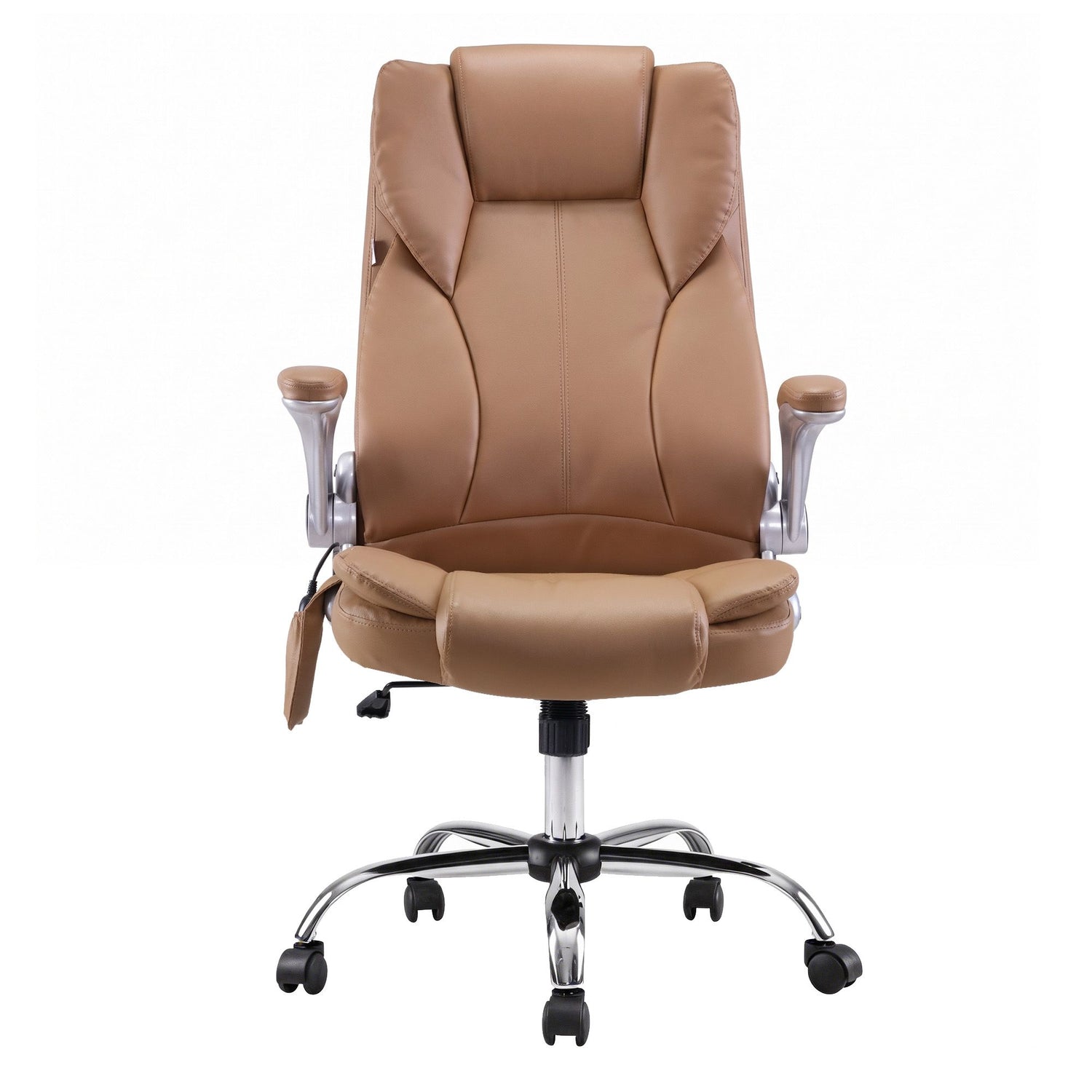 Artiss 8 Point Massage Office Chair PU Leather Espresso-Office Chairs-PEROZ Accessories