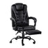 Artiss 2 Point Massage Office Chair PU Leather Footrest Black-Furniture > Office-PEROZ Accessories
