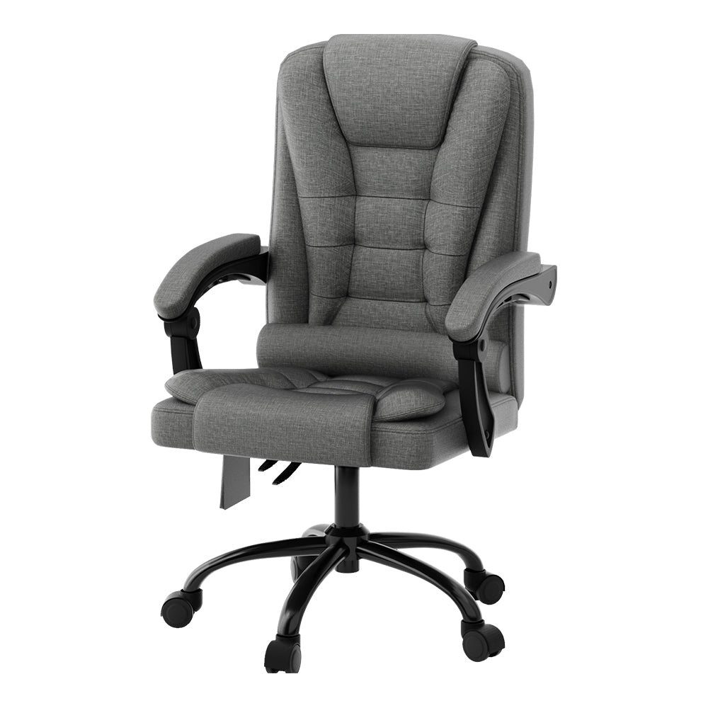 Artiss 2 Point Massage Office Chair Fabric Black-Health &amp; Beauty &gt; Massage-PEROZ Accessories
