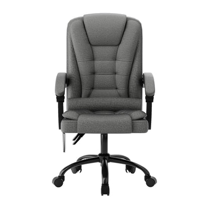 Artiss 2 Point Massage Office Chair Fabric Black-Health &amp; Beauty &gt; Massage-PEROZ Accessories