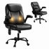 Artiss 2 Point Massage Office Chair Leather Mid Back Black-Furniture > Office-PEROZ Accessories