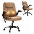 Artiss 2 Point Massage Office Chair Leather Mid Back Espresso-Furniture > Office-PEROZ Accessories