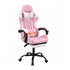 Artiss 2 Point Massage Gaming Office Chair Footrest Pink-Furniture > Bar Stools & Chairs-PEROZ Accessories